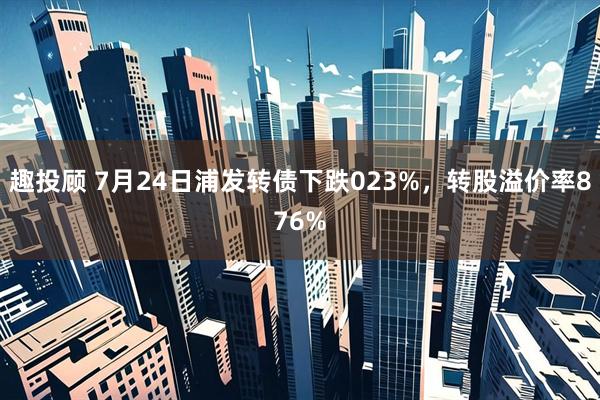趣投顾 7月24日浦发转债下跌023%,转股溢价率876%